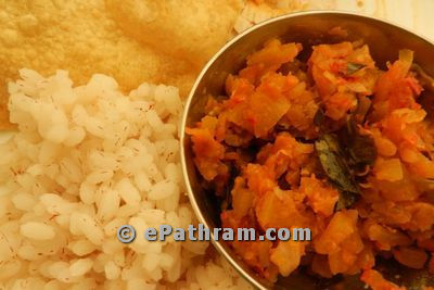 mathanga-mezhukkupuratti-with rice-epathram