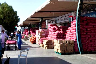 dubai-al-aweer-veg-fruits-market-ePathram